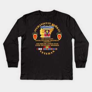 Afghanistan - Vet - 3rd Bn 509th IN - 4th BCT 25th ID w AFGHAN SVC Kids Long Sleeve T-Shirt